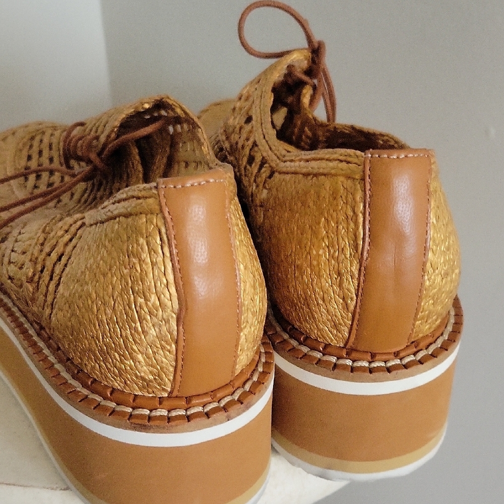 Clergerie BIBA Raffia Loafer Oxford Shoes Size 9 - Picture 5 of 8